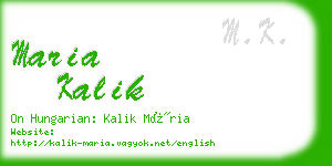 maria kalik business card